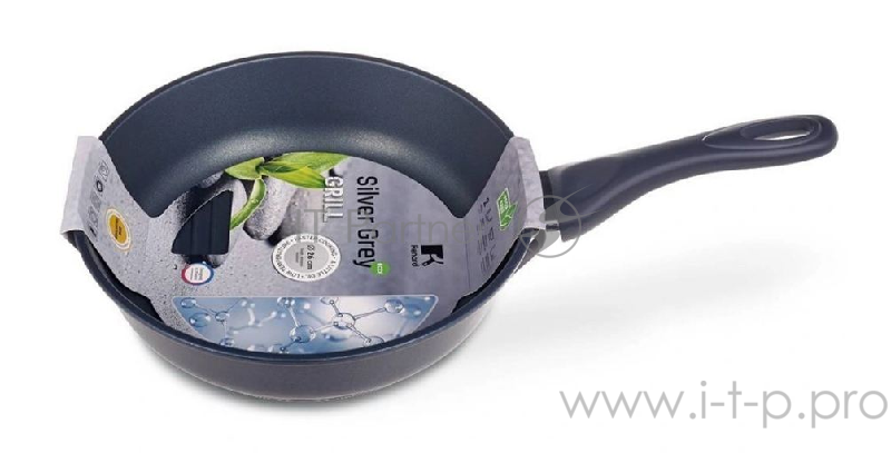 Гриль круглый Silver Grey 260.Серый.2-х слойное.Ручка soft touch.Renard.