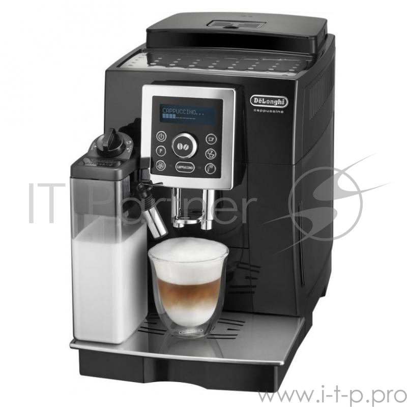 Кофемашина DeLonghi ECAM 23.460.B мощность 1450Вт, давление помпы 15Бар, регулировка степени помола, тип кофе- молотый/зерновой, таймер, самоочистка,
