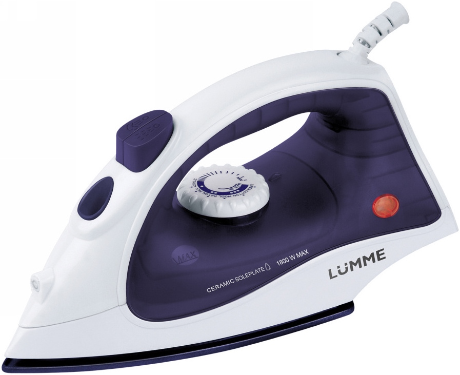 Утюг LUMME LU-1131 темный топаз Max.1800W рабочая поверхность с керамическим покрытием, 3 режима работы: сухое глажение, отпаривание, разбрызгивание воды, подача пара 30г/мин, индикатор работы, объем резервуара 150мл, стаканчик в компл.