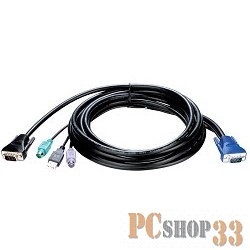 Переключатель D-Link KVM-402 Кабель для KVM-переключателей KVM-440/450 длиной 3 м с разъемами PS2