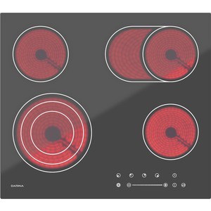 Варочная поверхность электрическая встраиваемая Darina 4P E329 B (ШхГхВ) 58,5 х 50,5 х 5,2см. Размер для встраивания 59х51см. Материал варочной поверхности Стеклокерамический настил. 4 конфорки (1 - конфорка с овальной зоной нагрева, 1 - трехконтурна