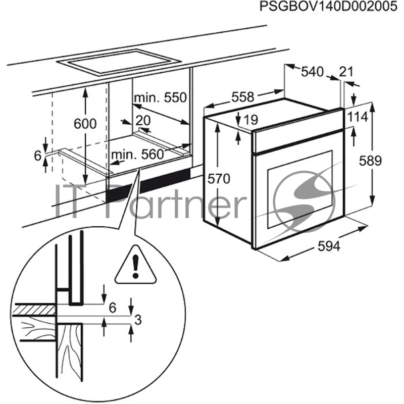 Духовой шкаф Электрический Zanussi ZZB510401W белый/черный