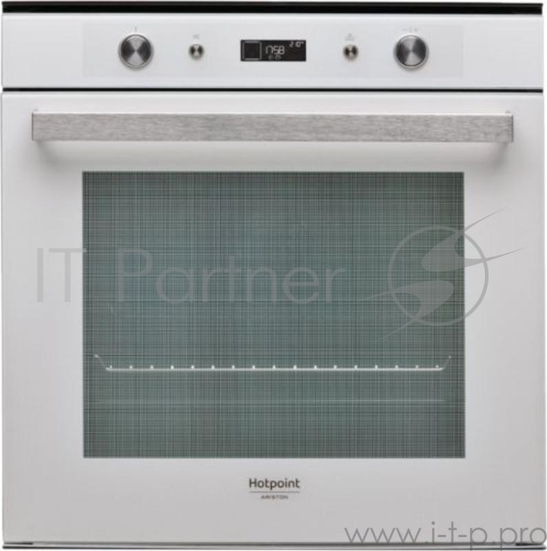 Встраиваемая электрическая духовка HOTPOINT-ARISTON 59.5 х 59.5 x 56.4 см, 8 программ, утапливаемые переключатели, гриль, телескопические направляющие на 1-м уровне, дисплей, белая