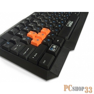 Клавиатура CBR KB 116 USB { Клавиатура игровая начального уровня, 106 кн. +1 доп., переключение языка 1й кнопкой (софт), 8 красных кнопок}