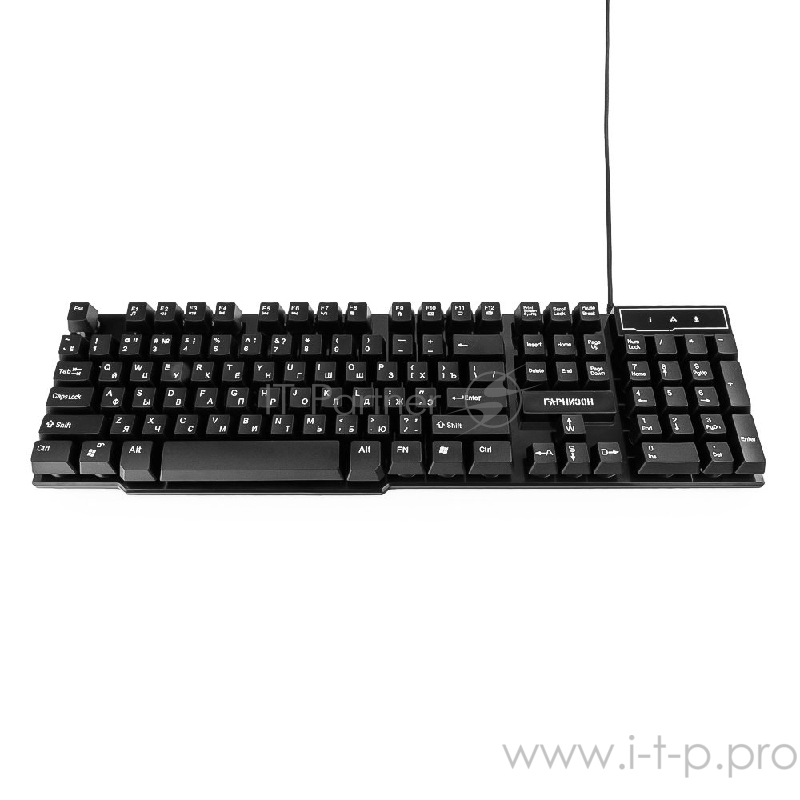 Клавиатуры, мыши Гарнизон Клавиатура игровая GK-200G, USB, черный, антифантомные и механизированные клавиши, 12 допол