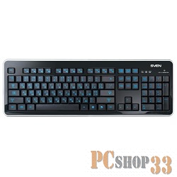 Клавиатура Keyboard SVEN Comfort 7400 EL чёрная SV-03107400UBE {с подсветкой}