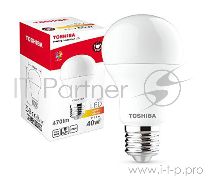 Лампа TOSHIBA 00101315010B светодиодная а60 40Вт 2700k 80ra nd-1 pk