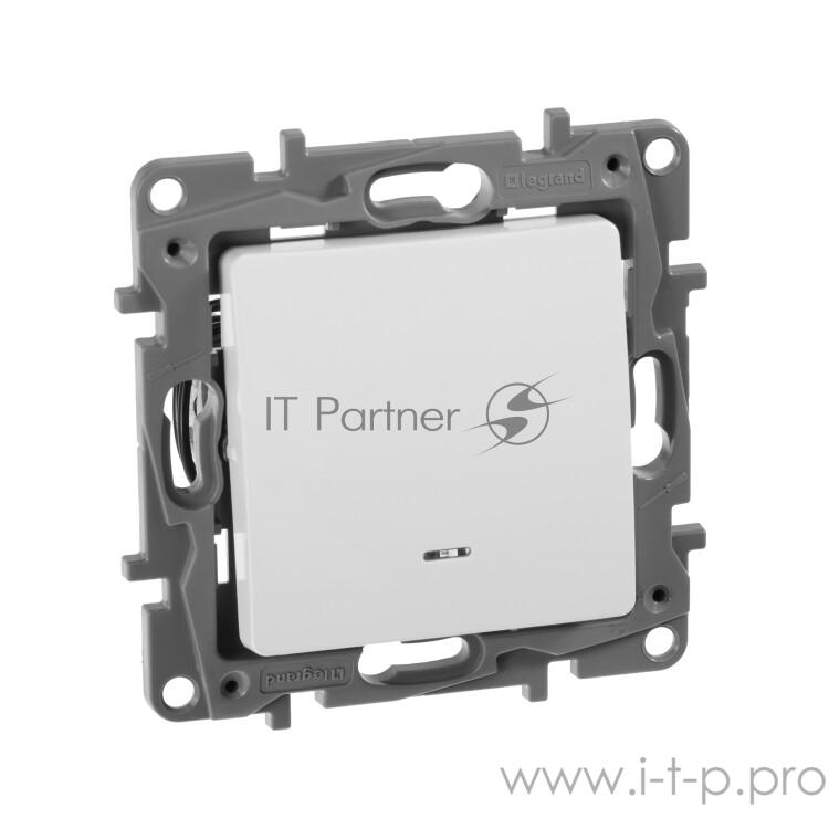 Переключатель с подсветкой, 10AX, бел. ETIKA