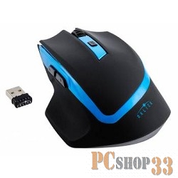 Мышь Oklick 630LW, черный/голубой 923003 {Мышь, Беспроводная, 500/1000/1600dpi, USB игровая (6кнопок)}