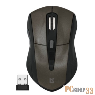 Мышь Defender Accura MM-965 коричневый,Беспроводная оптическая мышь, 6кнопок,800-1600dpi 52968