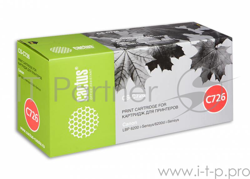 Картридж струйный Cactus CS-C726 черный для Canon LBP-6200 (2100стр.)