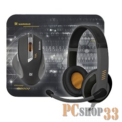 Мышь Defender Warhead MPH-1500 черный, Игровой набор: мышь+гарнитура+ковер 52705