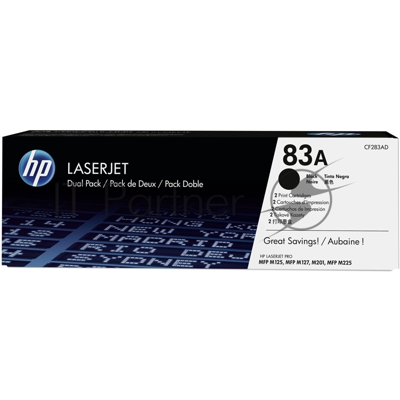 Тонер Картридж HP 83A CF283A черный для HP LJ Pro M125nw/M127fw (1500стр.)