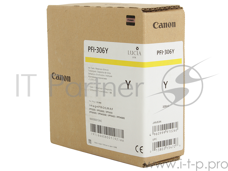 Картридж струйный Canon PFI-306 Y желтый для iPF8300S/8400/9400S/9400 (6660B001)