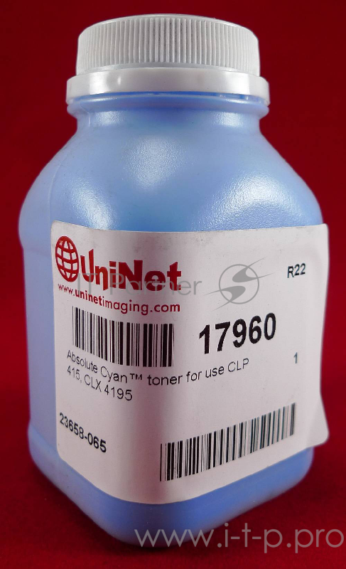 Тонер SAMSUNG CLP 415, CLX4195 Absolute cyan (флакон, 60г) 1800стр. (Uninet)