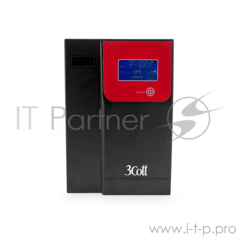 3кот 3Cott ИБП ProPower 3C-3000-MCSE 3000VA/1800W линейно-интерактивный (3-х ступенчатый AVR, выход: 2*Shuko + 4*IEC, USB, ЖК дисплей) {0486777}