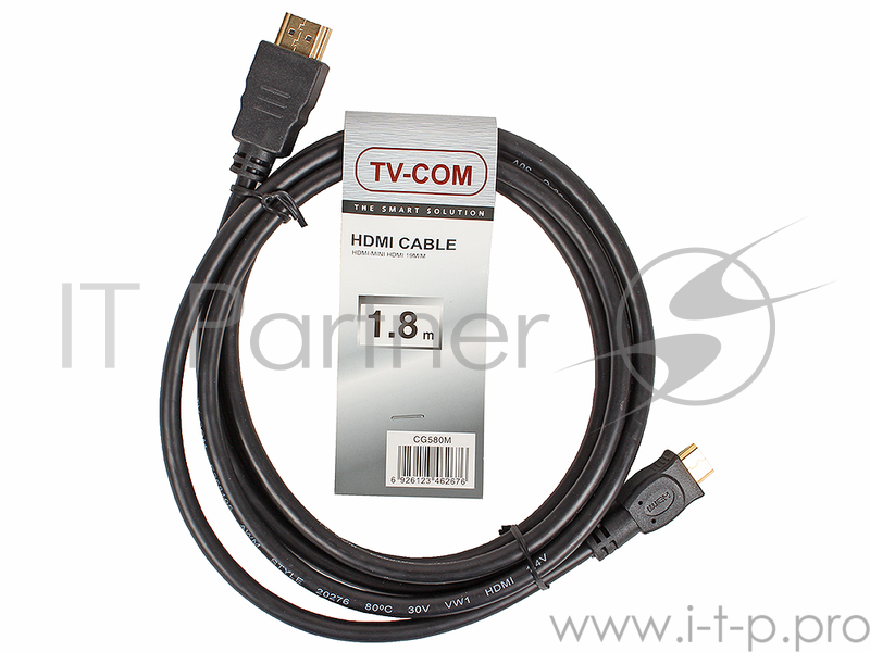 Кабель TV-COM Кабель HDMI to MiniHDMI ver1.4V+3D, 1.8m (CG580M-1.8M) 6926123462676