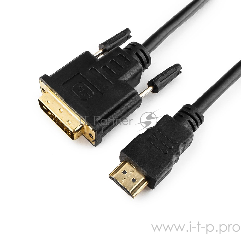 Кабель Кабель HDMI-DVI Gembird, 10м, 19M/19M, single link, черный, позол.разъемы, экран CC-HDMI-DVI-10MC