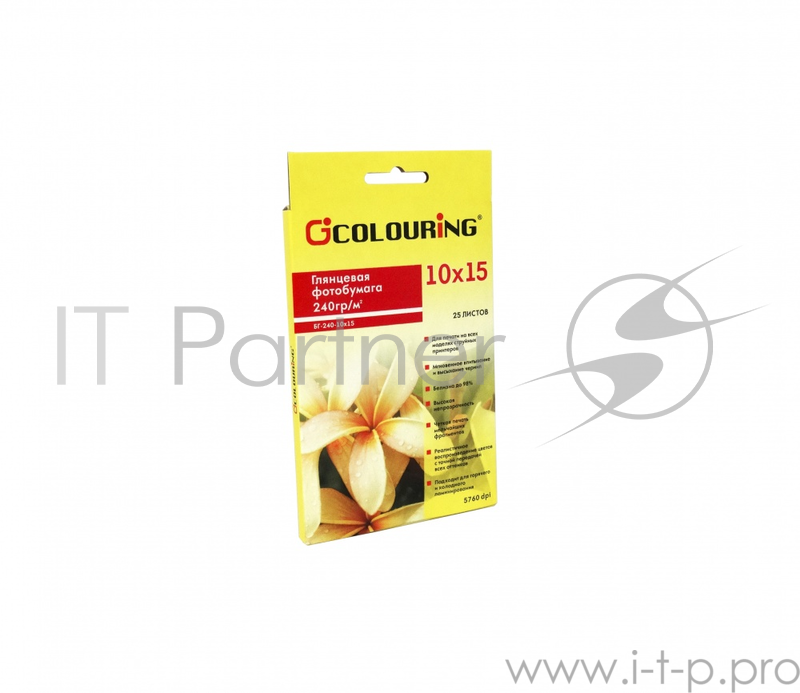 Фотобумага CG-БГ-240-10x15-25 высокоглянцевая, 240 г/м2, 10x15, 25 листов, 5760 dpi