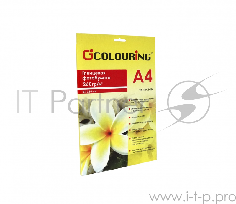 Фотобумага CG-БГ-260-А4-25 глянцевая, 260 г/м2, А4, 25 листов, 5760 dpi
