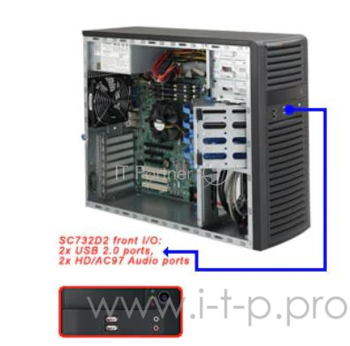 Корпус для сервера MIDTOWER 900W CSE-732D2-903B SUPERMICRO