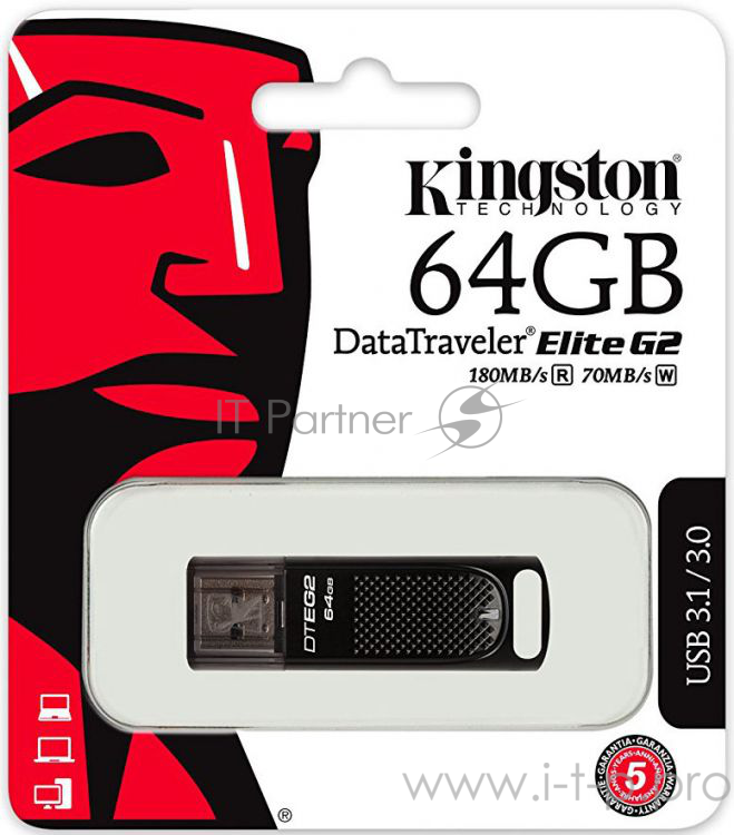 Носитель информации Kingston USB Drive 64Gb DTEG2/64GB {USB3.0}