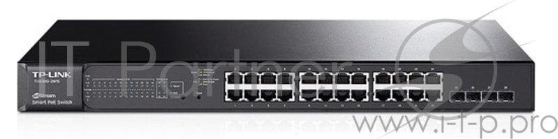 Коммутатор TP-Link SMB T1600G-28PS управляемый настольный/19U 24x10/100/1000BASE-T