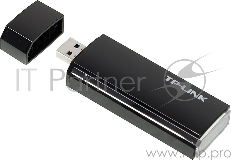 Маршрутизатор TP-Link SOHO Archer T4U AC1200 Dual Band Wireless USB Adapter, Realtek, 2T2R, 867Mbps at 5Ghz + 300Mbps at 2.4Ghz, 802.11ac/a/b/g/n, WPS button, USB 3.0 interface, 1 USB extension cable, internal antenna