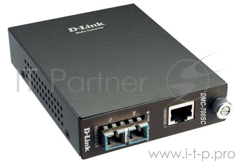 Медиаконвертер D-Link DMC-700SC с 1 портом 1000Base-T и 1 портом 1000Base-SX с разъемом SC для многомодового оптического кабеля (до 550 м)