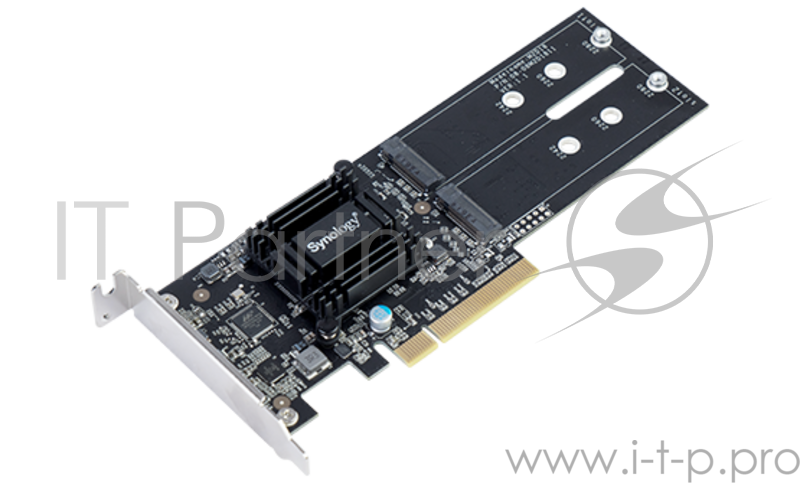 Synology M.2 SSD-Sata adapter, LP PCIe 2.0x8 (for DS1517+, DS1817+, DS3018xs, FS1018, RS1219+, for all xs/xs+ models) up to 2xSSD M.2 SATA