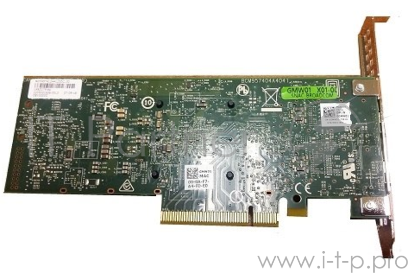 Адаптер для серверов 10Gb Dell Broadcom 57416 Dual Port 10Gb Base-T PCIe Adapter Full Height, 14G