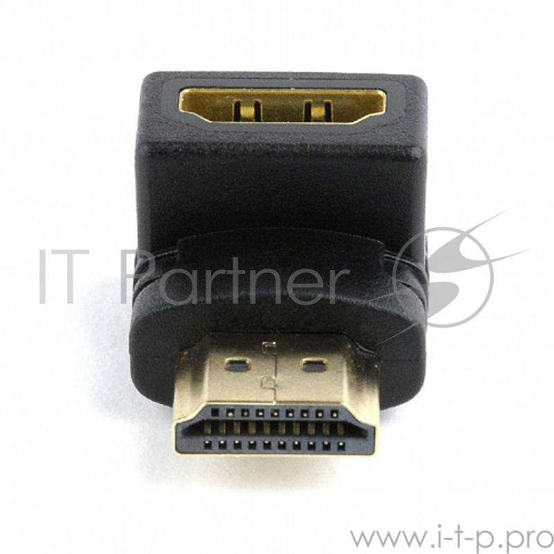 Переходник Cablexpert Переходник HDMI-HDMI 19F/19M, угловой соединитель 90 градусов, золотые разъемы (A-HDMI90-FML)