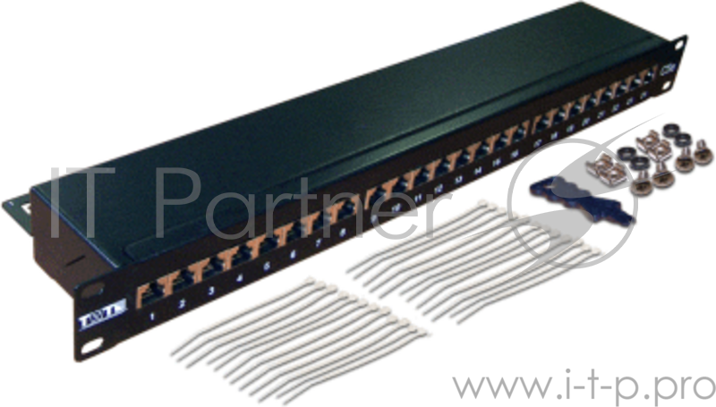 Патч-панель TWT 24 порта, STP, кат.5E, 1U