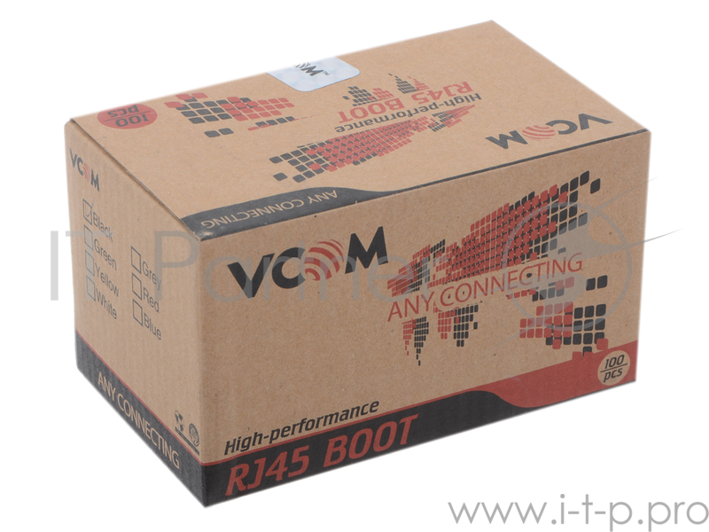 Колпачки пластиковые для вилки RJ-45, черный VCOM <VNA2204-BC> ,100шт в коробке