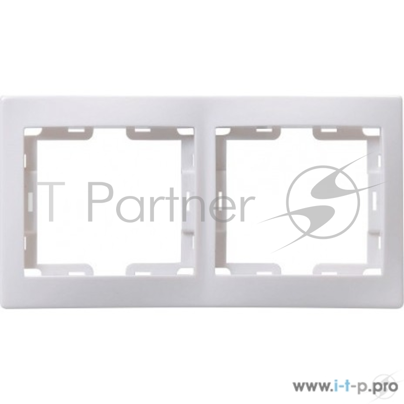 Рамка Iek EMK20-K01-DM РГ-2-КБ 2местн. горизонт. КВАРТА (белый)
