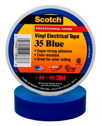 Изоляционная лента, черная, высшего класса, 19мм х 20м х 0.18мм