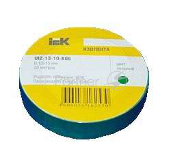 Изолента Iek UIZ-13-10-K06 0,13х15 мм зеленая 20 метров ИЭК