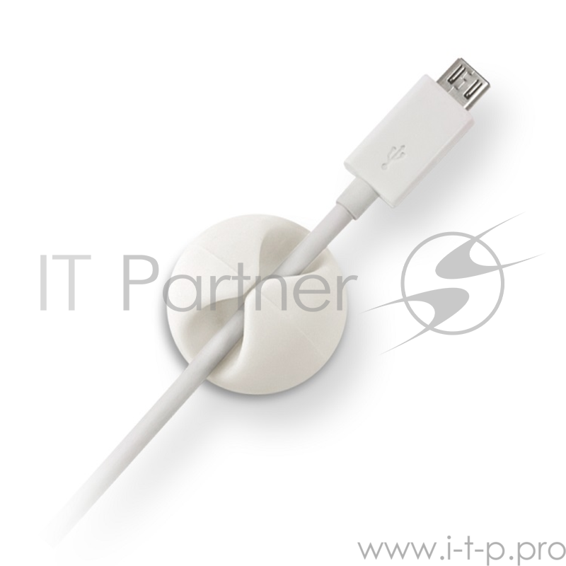 Зажим кабельный Belsis CM1101W, 1-х круглый, приклеивающийся, белый, Блистер 3m