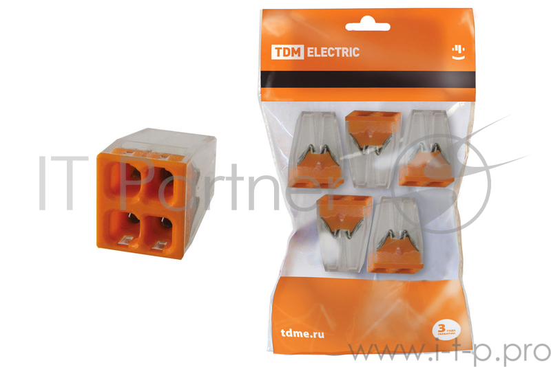 Клемма ТДМ SQ0517-0125 строительно-монтажная КБМ-2273-244 2.5мм2 с пастой 5шт./упак.