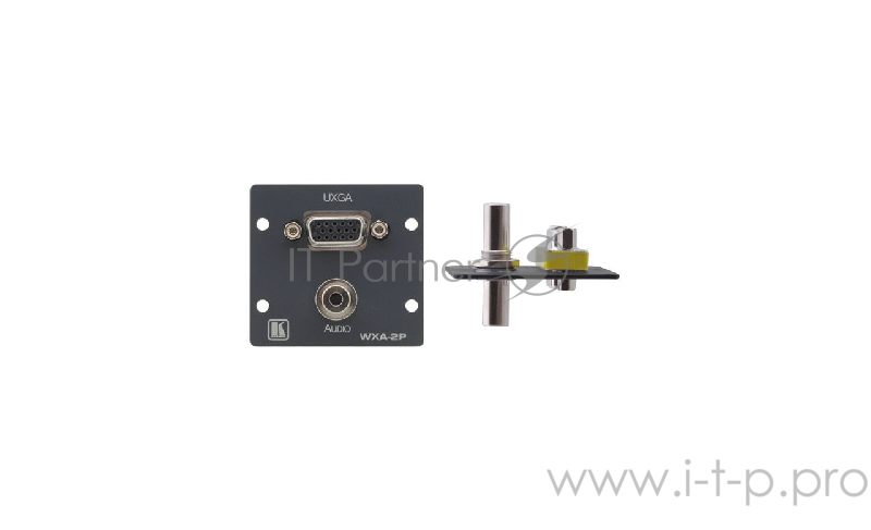 Модули-вставки Kramer Electronics WXA-2P(G) для VGA (розетка-розетка) и стерео аудио (3,5-мм розетка-розетка). Цвет серый.