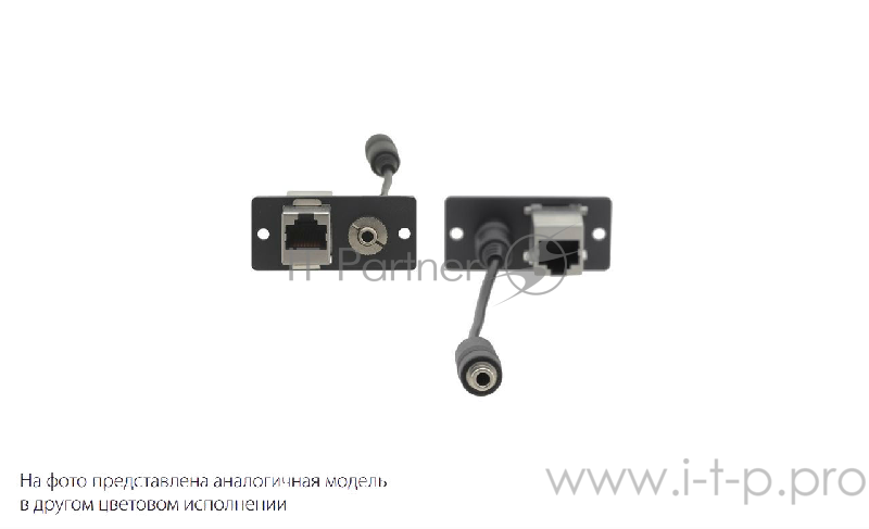 Модули-вставки Kramer Electronics WA-45(W) с проходными разъемами RJ-45 и стерео аудио (3,5-мм розетки). Цвет белый.