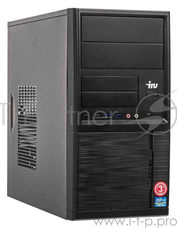 ПК IRU Office 313 MT i3 7100 (3.9)/4Gb/1Tb 7.2k/HDG630/Windows 10 Home Single Language 64/GbitEth/400W/черный
