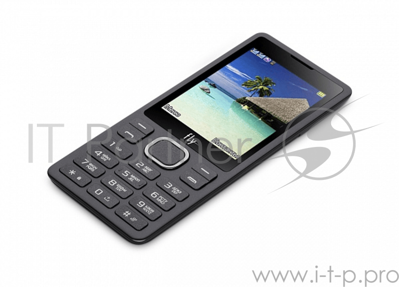 Телефон сотовый Fly FF282 Black, 2.8'' 320x240, 260MHz, 1 Core, 32MB RAM, 32MB, up to 16GB flash, 0.3Mpix, 2 Sim, 2G, BT, Micro-USB, 1000mAh, 109g