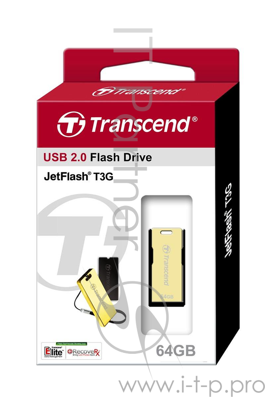 Флеш накопитель 64GB Transcend T3G JetFlash, USB 2.0, Золотистый