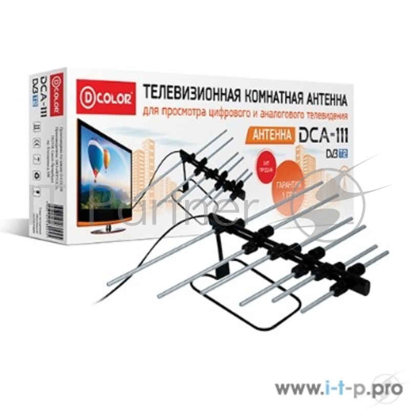 Телевизионная антенна D-Color DCA-111 Пассивная телевизионная комнатная антенна для приема ового и цифрового сигнала DVBT/T2