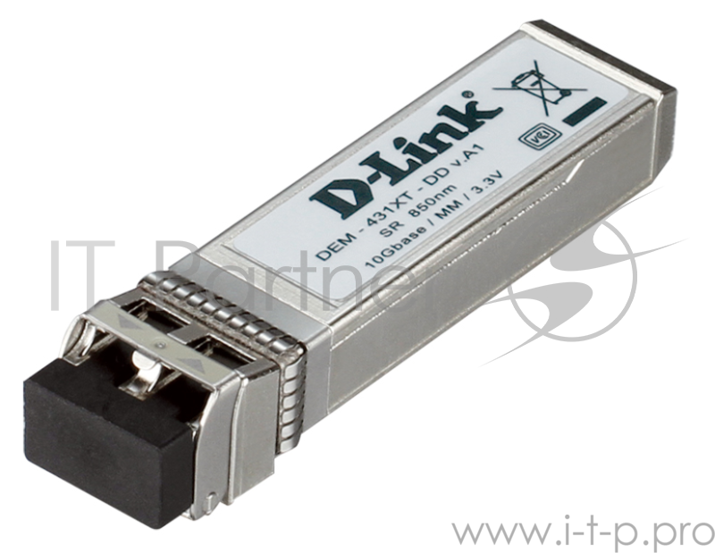 Сетевое оборудование D-Link DEM-431XT/DD/E1A PROJ SFP-трансивер с 1 портом 10GBase-SR для многомодового оптического кабеля (до 300 м)