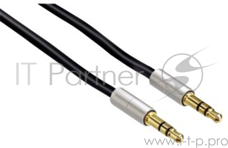 Кабель Hama H-80854 AluLine Jack 3.5 (m)/Jack 3.5 (m) 0.26м. Позолоченные контакты черный (00080854)