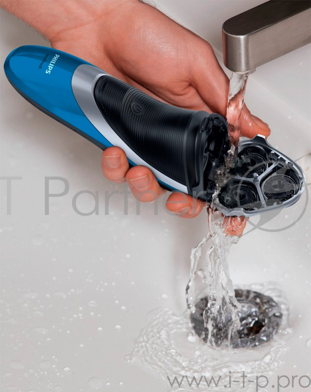 Бритва роторная Philips AT890 черный/синий