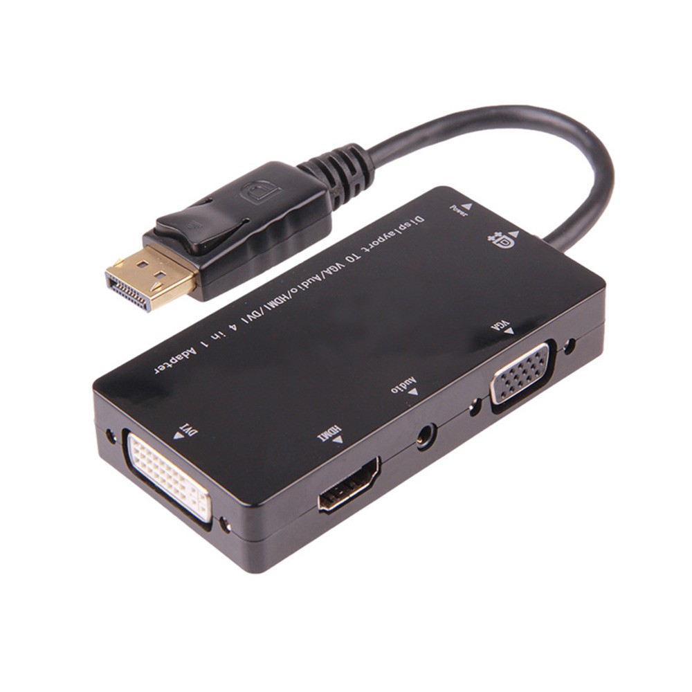 Переходник ORIENT Кабель-адаптер C311, DisplayPort M - HDMI/ DVI-I/ VGA+Audio, длина 0.2 метра, черный (30571)