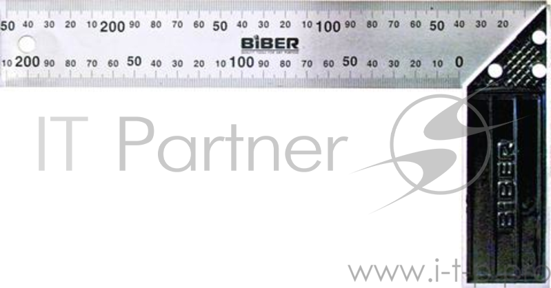 Угольник BIBER 40640 столярный профи 400мм нержавеющая сталь гравировка